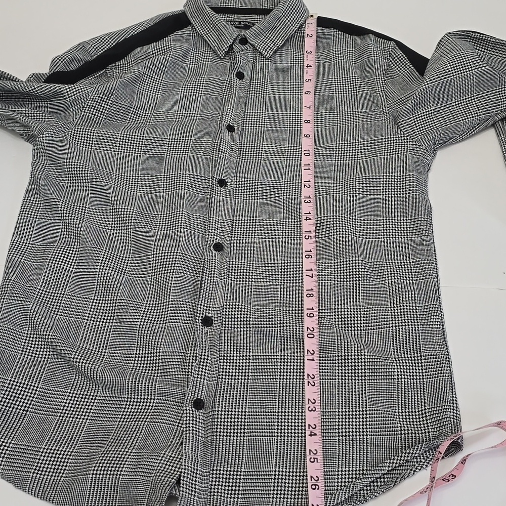 Brave Soul London Prince of Wales Men's Checkered Shirt Black Size Small - Picture 14 of 14